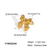 Wholesale Simple Fashion Bow Open Ring With Pearl Light Luxury Geometric Stainless Steel Jewelry Pvd Furnace Vacuum Real Gold Plated