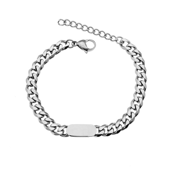 Wholesale Simple Fashion Casual Temperament Hiphop Ins Cold Style Unisex Cuban Bracelet Titanium Steel Geometric Polished