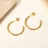 Wholesale Simple Fashion Earrings In Geometric Style Made Of 18K Gold Plated Stainless Steel For Women With Electroplating Treatment