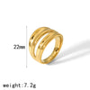 Wholesale Simple Fashion Geometric Line Ring Earrings Stainless Steel 18K Gold Plated
