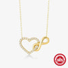Wholesale Simple Fashion Heart Shaped S925 Sterling Silver Diamond Horoscope Infinite Infinity Ladies Necklace With Electroplating
