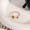 Wholesale Simple Fashion Light Luxury Rose Open Ring In Geometric Shape Made Of Stainless Steel With Pvd Furnace Vacuum Real Gold Plating