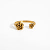 Wholesale Simple Fashion Light Luxury Rose Open Ring In Geometric Shape Made Of Stainless Steel With Pvd Furnace Vacuum Real Gold Plating