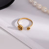 Wholesale Simple Fashion Light Luxury Rose Open Ring In Geometric Shape Made Of Stainless Steel With Pvd Furnace Vacuum Real Gold Plating