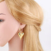 Wholesale Simple Fashion Love Heart Pendant Earrings For Women Copper Gold Plated