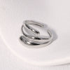 Wholesale Simple Fashion Open Stainless Steel Ring For Women With Geometric Pattern And Electroplating Treatment