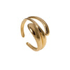 Wholesale Simple Fashion Open Stainless Steel Ring For Women With Geometric Pattern And Electroplating Treatment