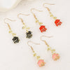 Wholesale Simple Fashion Rose Flower Earrings For Women Zinc Alloy Set With Diamonds