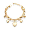 Wholesale Simple Fashion Titanium Steel Gold Inlaid Heart Shape Pendant Multi Layer Bracelet For Women And Unisex
