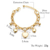 Wholesale Simple Fashion Titanium Steel Gold Inlaid Heart Shape Pendant Multi Layer Bracelet For Women And Unisex