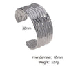 Wholesale Simple Fashionable Corrugated Glossy 18K Goldplated Stainless Steel Open Bracelet That Does Not Fade