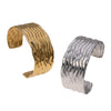 Wholesale Simple Fashionable Corrugated Glossy 18K Goldplated Stainless Steel Open Bracelet That Does Not Fade