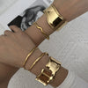 Wholesale Simple Fashionable Irregular Geometric Electroplated Stainless Steel Vshaped Bracelet