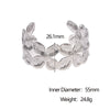 Wholesale Simple Flower Design Electroplated Stainless Steel Open Bracelet