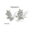 Wholesale Simple Flower Titanium Steel And Stainless Steel Earrings With Pvd Furnace Real Gold Electroplating For Women