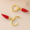Wholesale Simple Food Series Copper 18K Gold Plated Chili Pendant Earrings For Women