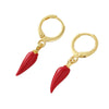 Wholesale Simple Food Series Copper 18K Gold Plated Chili Pendant Earrings For Women