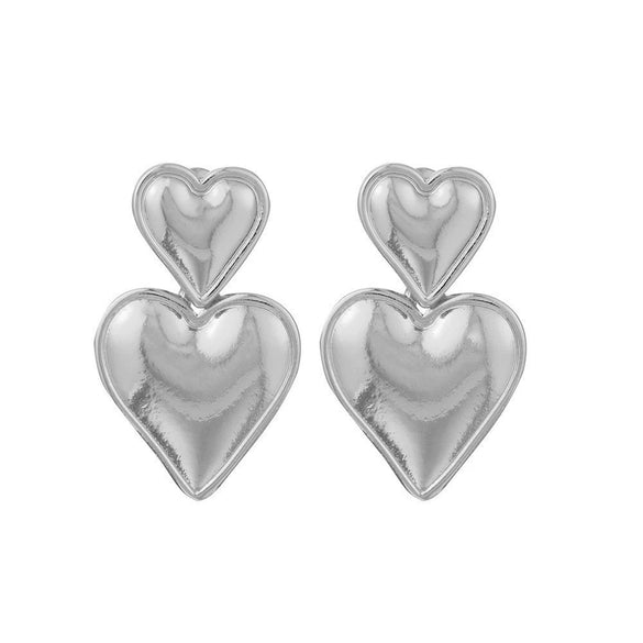 Wholesale Simple Geometric Alloy Earrings With Diamond Hollow Design And Electroplating For Women