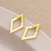 Wholesale Simple Geometric Alloy Earrings With Diamond Hollow Design And Electroplating For Women
