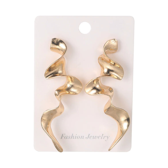 Wholesale Simple Geometric Alloy Earrings With Diamond Hollow Design And Electroplating For Women
