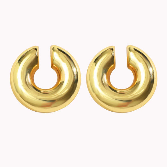 Wholesale Simple Geometric Alloy Earrings With Diamond Hollow Design And Electroplating For Women