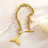 Wholesale Simple Geometric Animal Zodiac Stainless Steel Electroplated Fishtail Pearl Ot Buckle Bracelet For Women