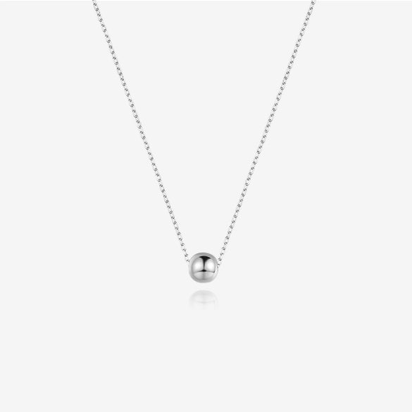 Wholesale Simple Geometric Ball Design 925 Sterling Silver Clavicle Chain Necklace With Hanging Beads And Electroplating Treatment