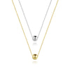 Wholesale Simple Geometric Ball Design 925 Sterling Silver Clavicle Chain Necklace With Hanging Beads And Electroplating Treatment