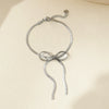 Wholesale Simple Geometric Bow Design Electroplated Titanium Steel Snake Bone Chain Bracelet For Women