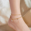 Wholesale Simple Geometric Butterfly Chain Stacked Titanium Steel Anklet For Women