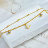 Wholesale Simple Geometric Butterfly Chain Stacked Titanium Steel Anklet For Women