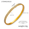 Wholesale Simple Geometric Colored Diamond Titanium Steel 18K Gold Plated Bracelet For Women