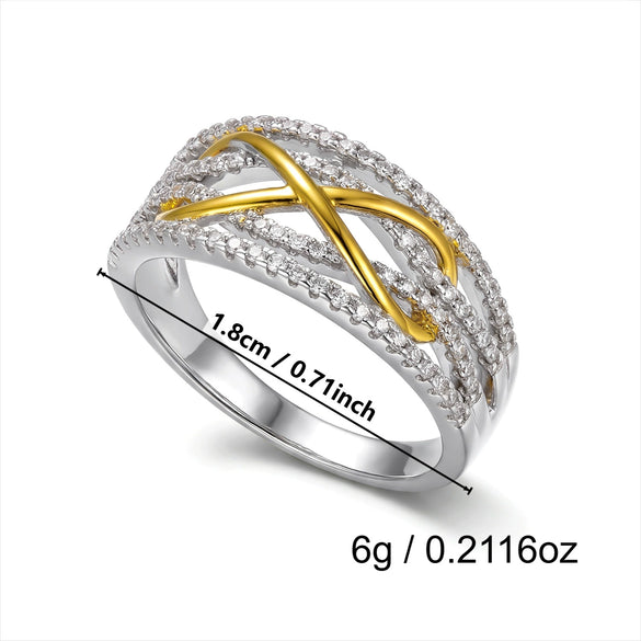 Wholesale Simple Geometric Copper Electroplated Figure Eight Ring Unisex Accessories