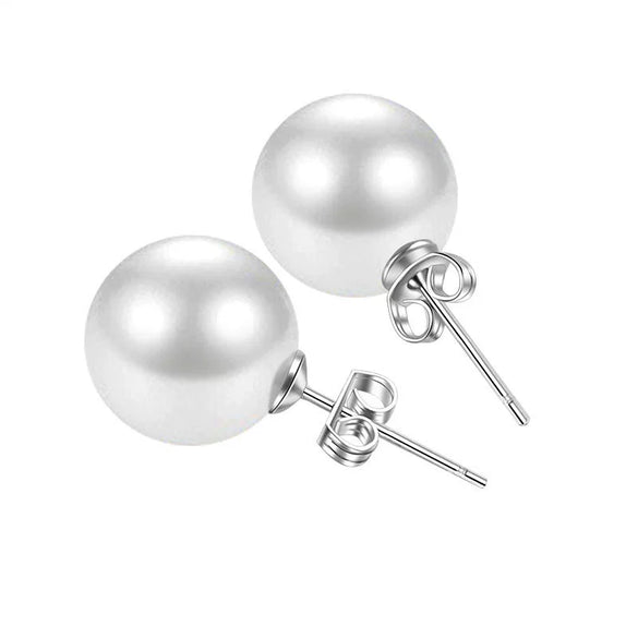 Wholesale Simple Geometric Copper Pearl Earrings With Electroplating