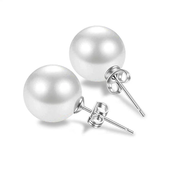 Wholesale Simple Geometric Copper Pearl Earrings With Electroplating