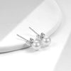 Wholesale Simple Geometric Copper Pearl Earrings With Electroplating