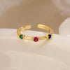 Wholesale Simple Geometric Copper Ring With Real Gold Plated And Micro Inlay For Women
