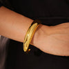 Wholesale Simple Geometric Crescentshaped Cshaped Open Cast Glossy Electroplated Titanium Steel Bracelet For Women
