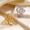 Wholesale Simple Geometric Cross Open Ring For Women Stainless Steel Electroplated