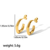 Wholesale Simple Geometric Cshaped Stainless Steel 18K Goldplated Earrings For Women