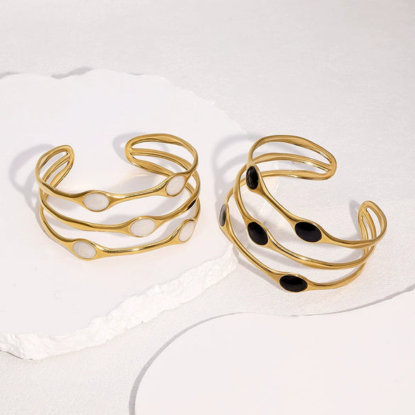 Wholesale Simple Geometric Electroplated Stainless Steel Bracelet For Women