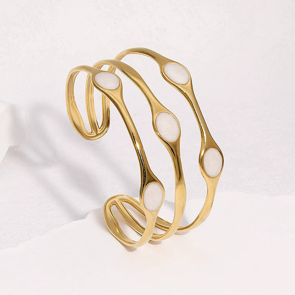 Wholesale Simple Geometric Electroplated Stainless Steel Bracelet For Women