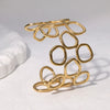 Wholesale Simple Geometric Electroplated Stainless Steel Hollow Circle Wide Bracelet For Women