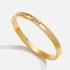 Wholesale Simple Geometric Electroplated Stainless Steel Movable White Rhinestone Bracelet Hand Jewelry