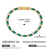 Wholesale Simple Geometric Electroplated Stainless Steel Movable White Rhinestone Bracelet Hand Jewelry
