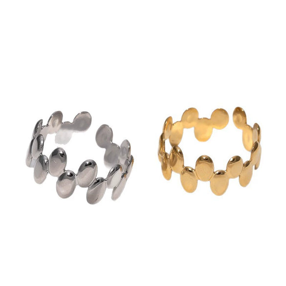 Wholesale Simple Geometric Electroplated Stainless Steel Open Ring For Women
