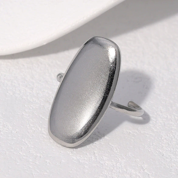 Wholesale Simple Geometric Electroplated Stainless Steel Open Ring For Women