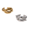 Wholesale Simple Geometric Electroplated Stainless Steel Open Rings For Women