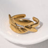 Wholesale Simple Geometric Electroplated Stainless Steel Open Rings For Women