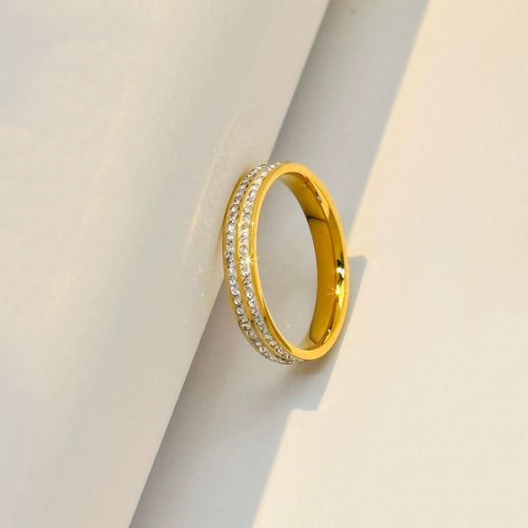 Wholesale Simple Geometric Electroplated Titanium Steel Couple Ring Jewelry For Men And Women